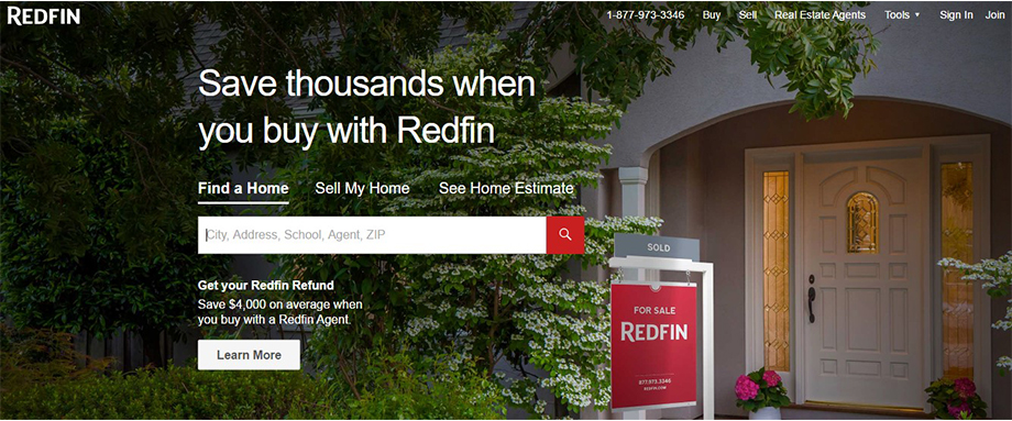 Analysis of Redfin's website interface